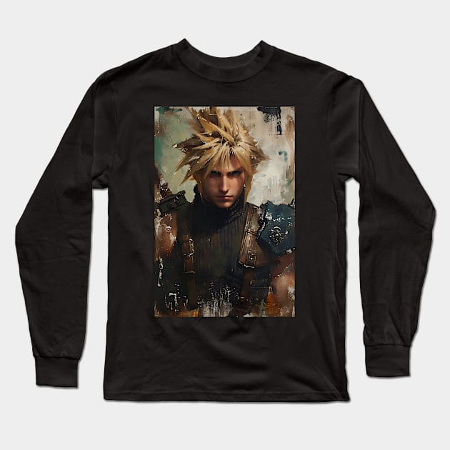 FF7 Rebirth Cloud Strife Long Sleeve T-Shirt by peculiarbutcute